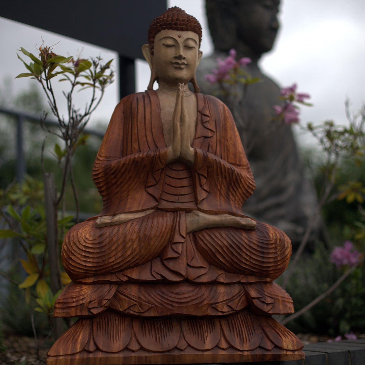 Hand Carved Buddha Statue - 60cm Welcome