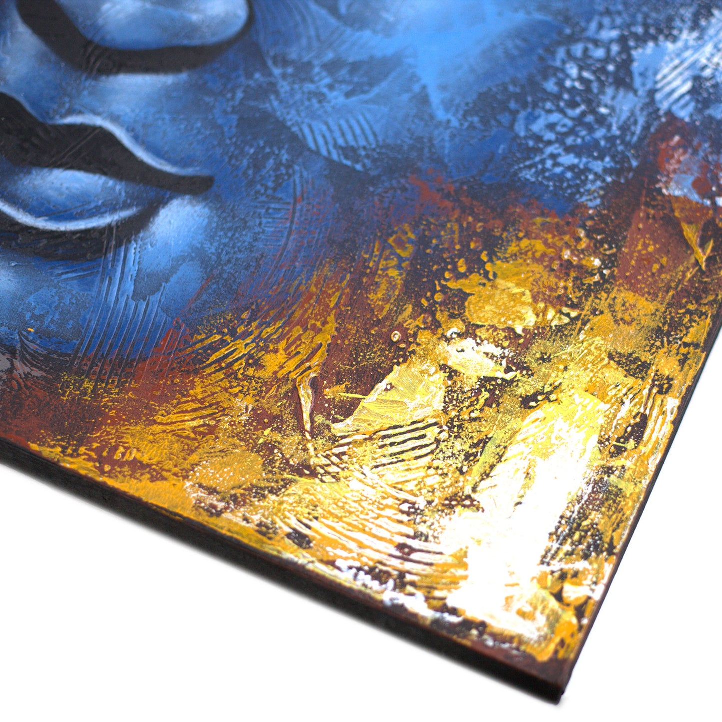 Buddah Painting - Blue Face Abstract