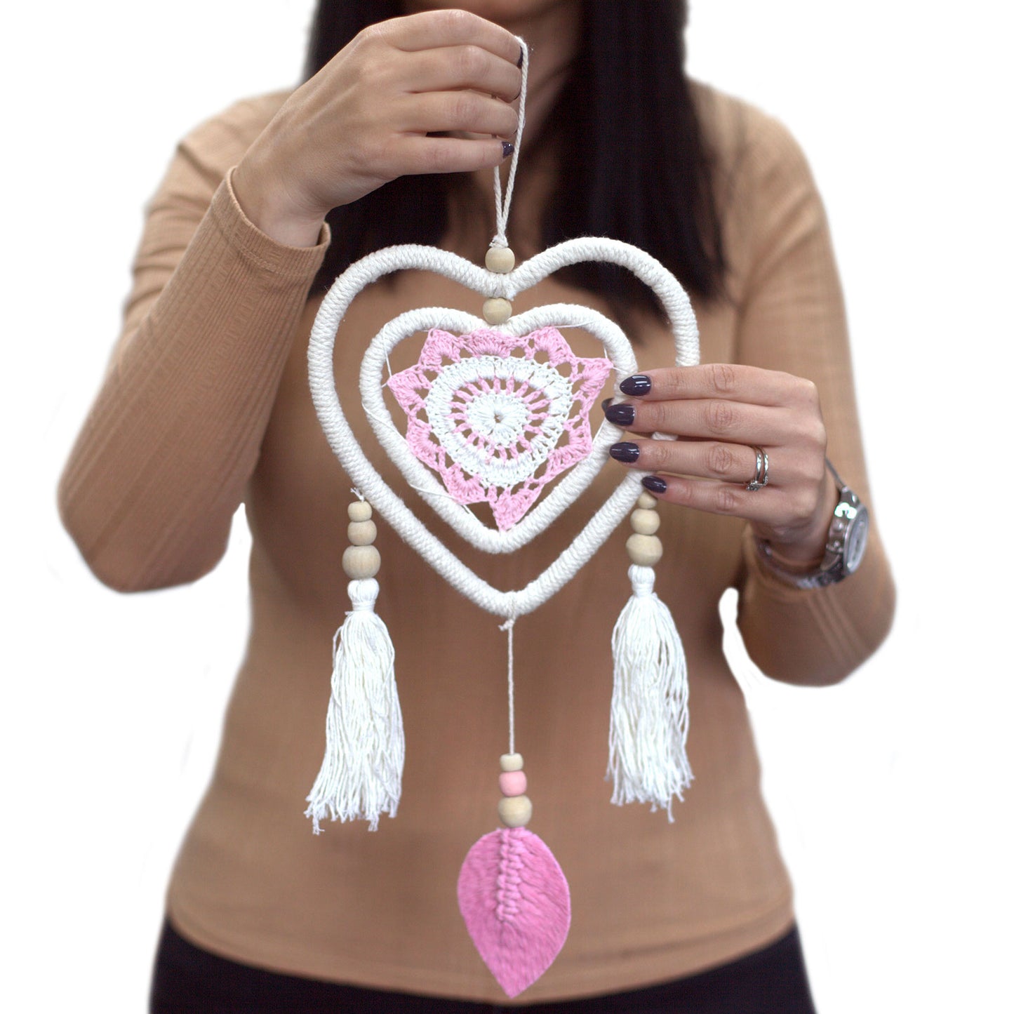 Dream Catcher - Medium Pink Heart in Heart