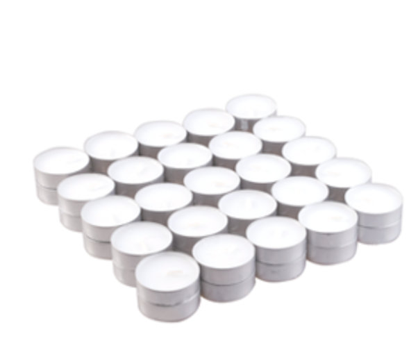 Unscented Tealight - 4hr Burn time (50 Pack)