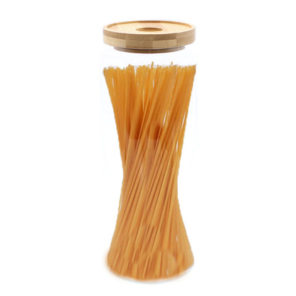 Cottage Bamboo Glass Jar - 25cm