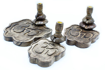 Lrg Mango Wood Backflow Burner - Hamsa
