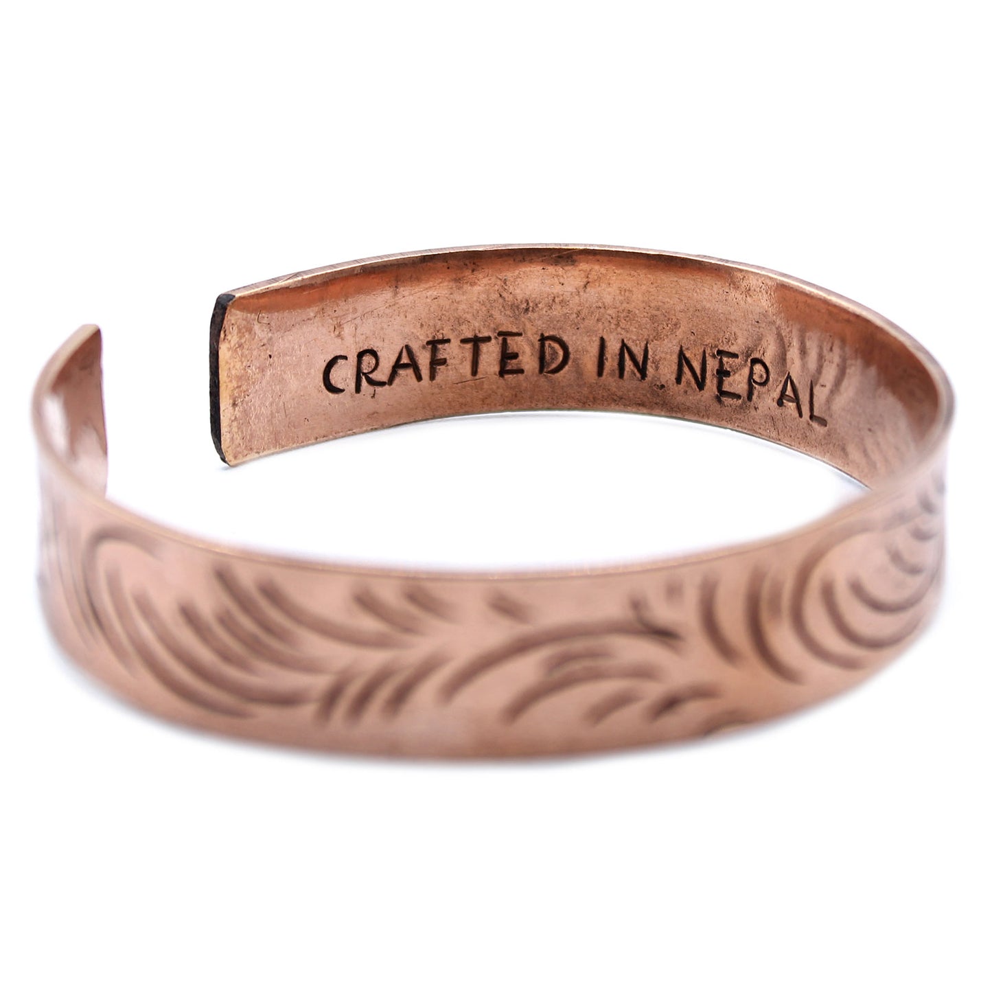 Copper Tibetan Bracelet - Slim Tribal  Swirls