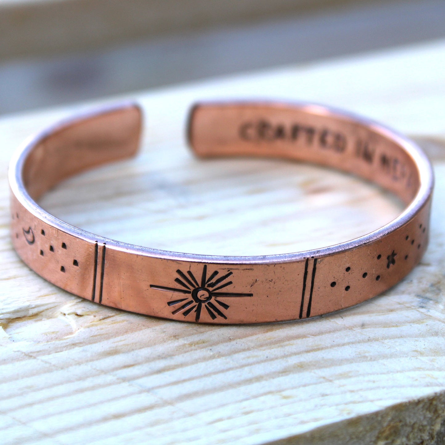 Inspiration Bracelet - Copper Snrise, Galaxy, Stars, Earth