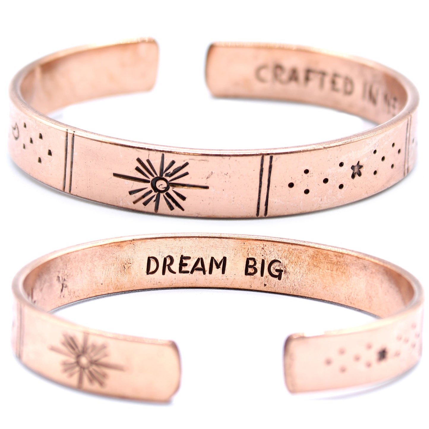 Inspiration Bracelet - Copper Snrise, Galaxy, Stars, Earth