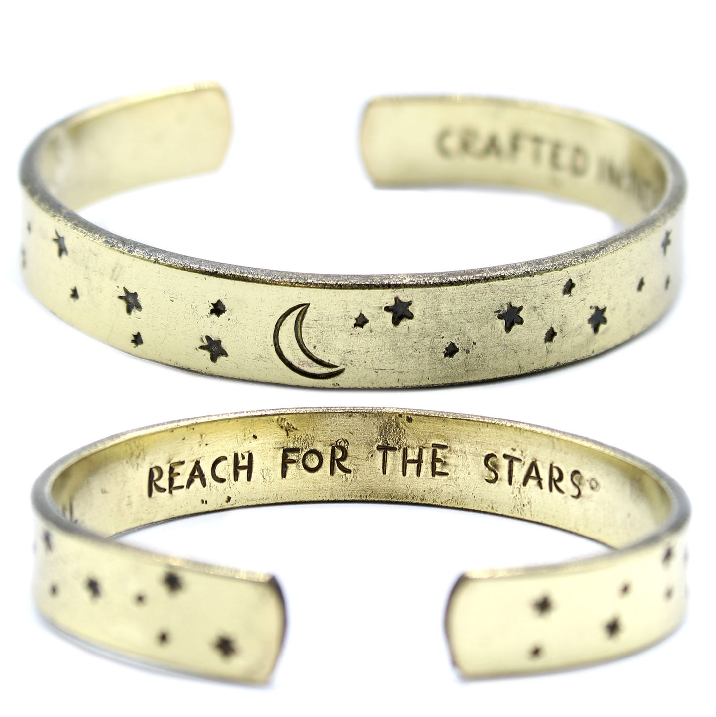 Inspiration Bracelet - Brass Snrise, Galaxy, Stars, Earth