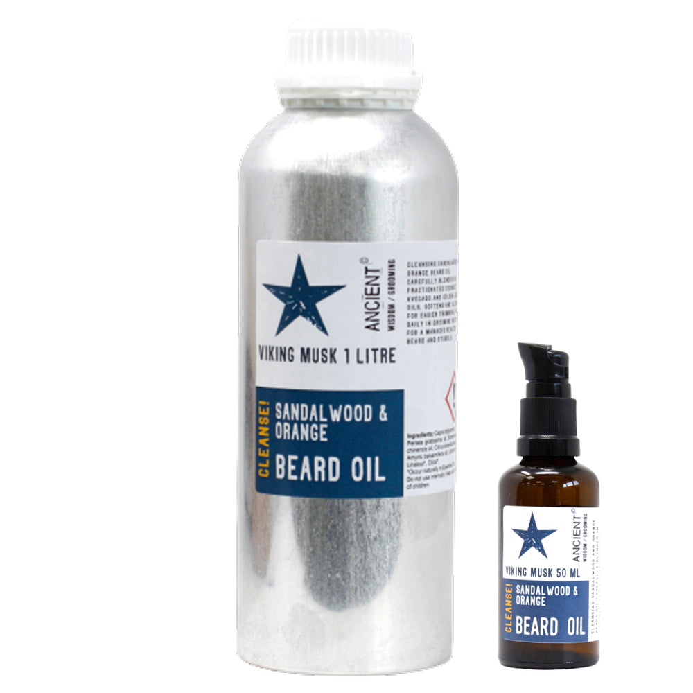 1 Litre Bulk Beard Oil - Viking Musk - Cleanse!