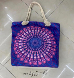 Rope Handle Mandela Bag - Purple Blue