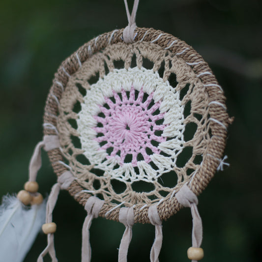 Pastel Pink Macramé Dream Catcher 12cm (asst colours)