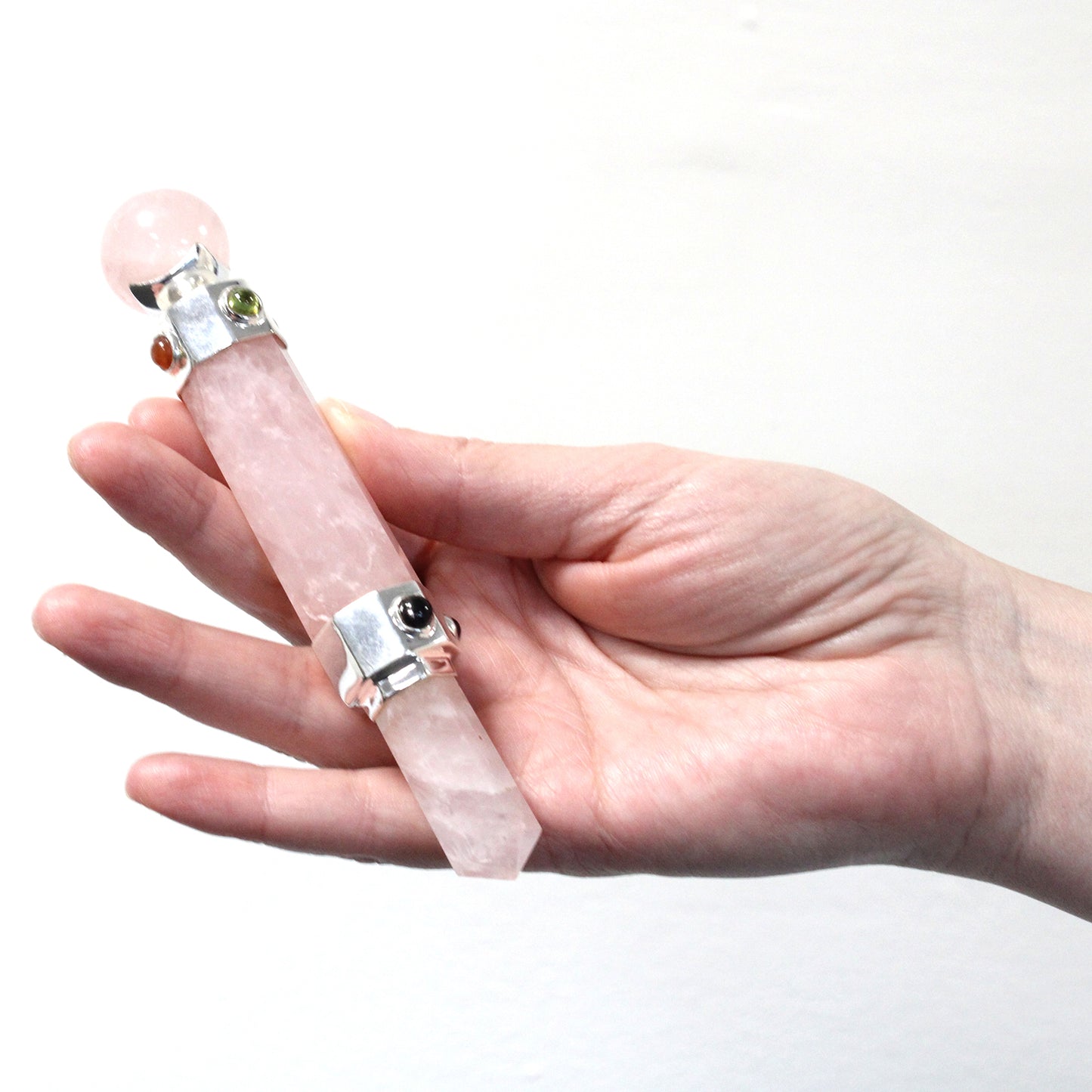 Hexagonal Crystal Healing Wand - 12cm - Rose Quartz