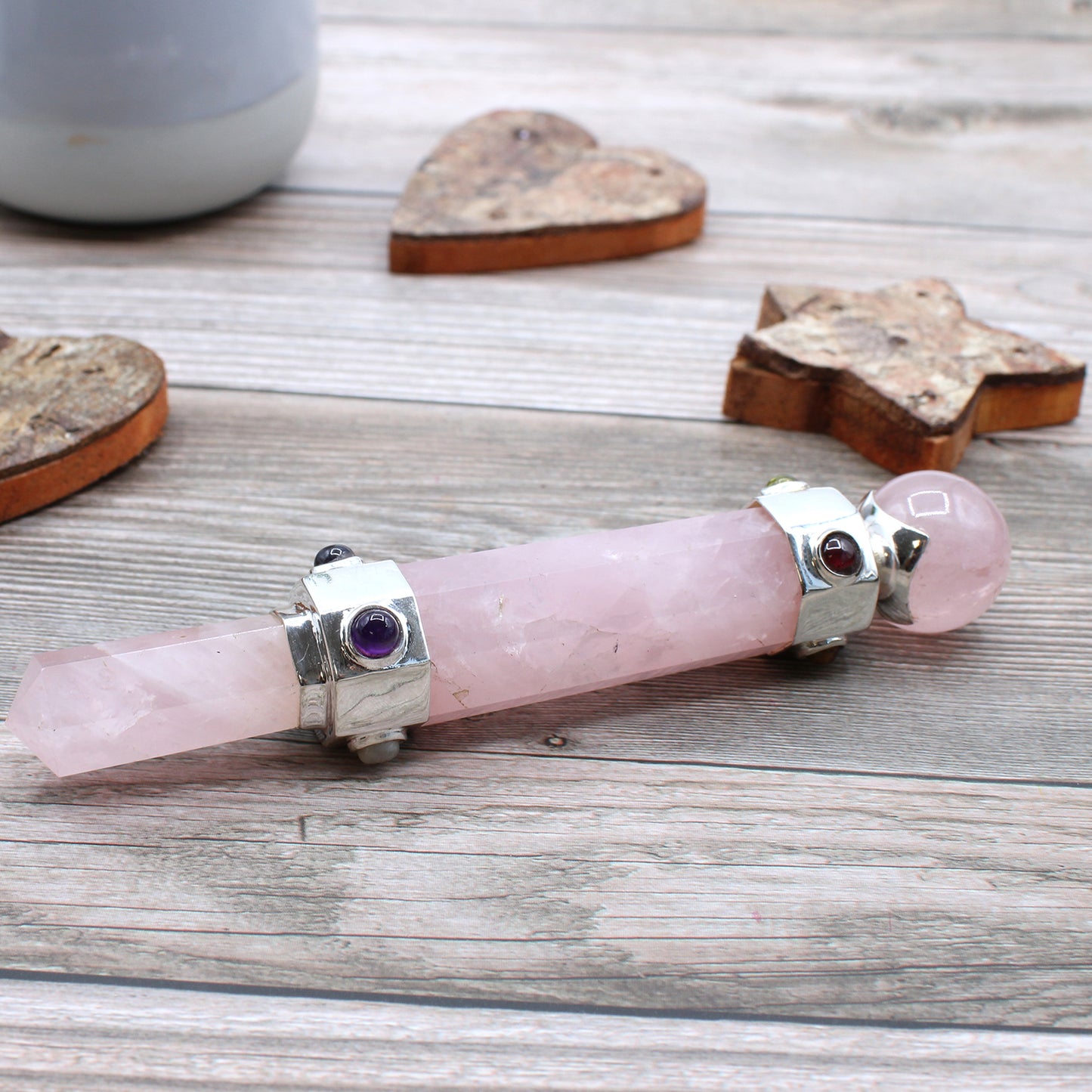 Hexagonal Crystal Healing Wand - 12cm - Rose Quartz