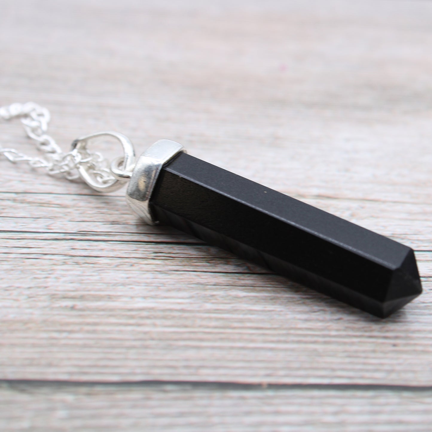 Gemstone Classic Point Pendant - Black Agate