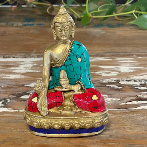 Brass Buddha Figure - Hands Down - 11.5 cm