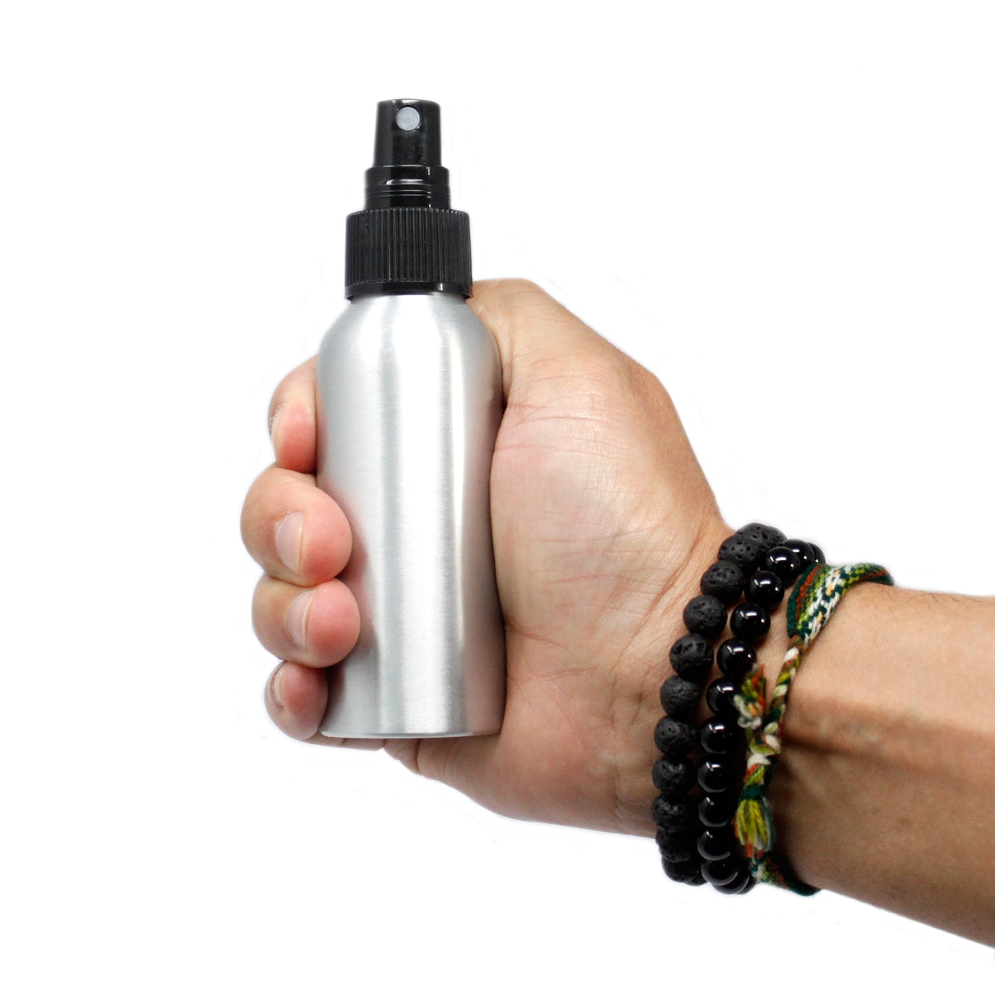 100ml Aluminium Bottle with Black Spray Top