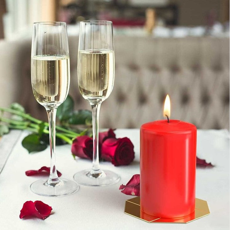 Set of Pillar Candles  40x60mm (4 pieces) - Red