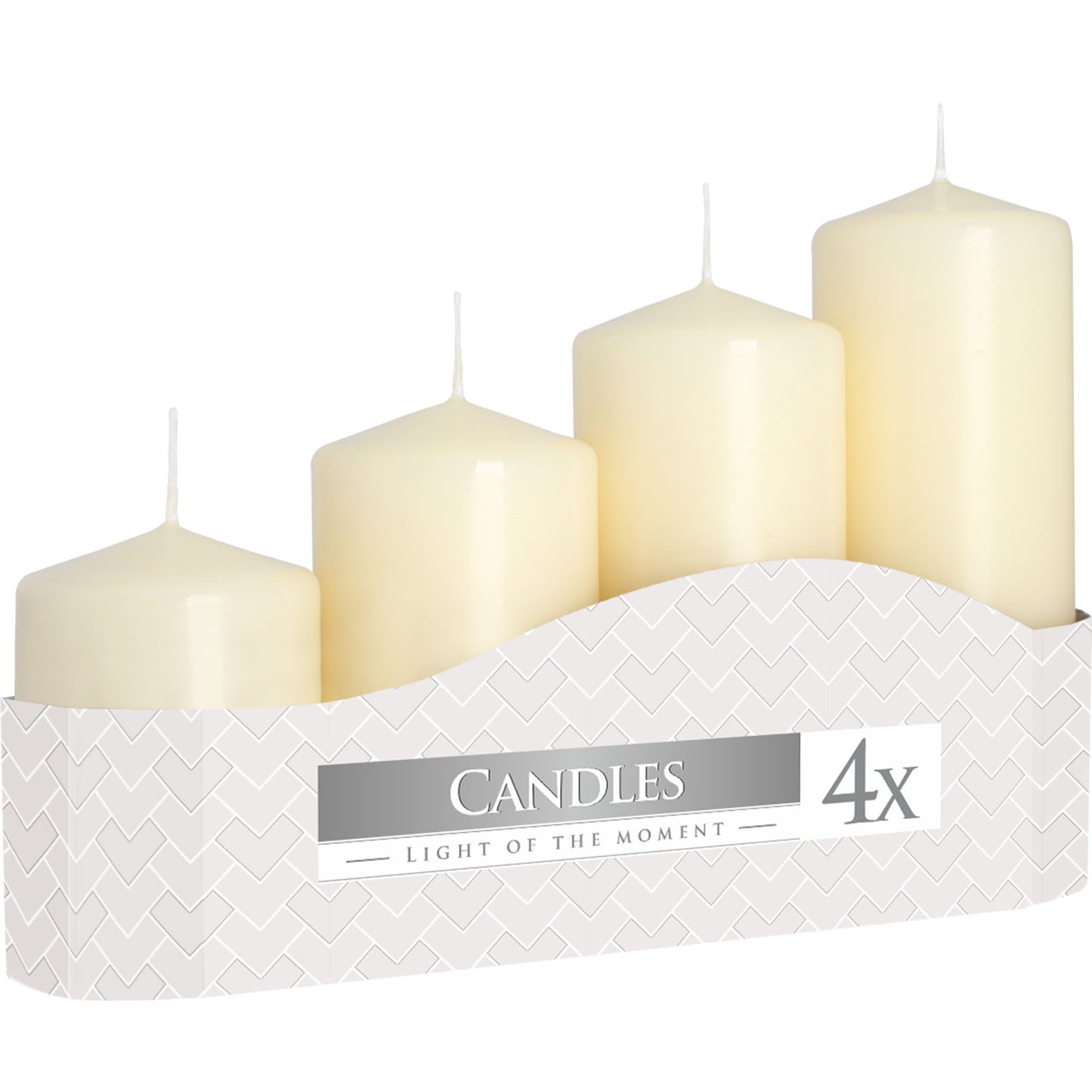 Set of Pillar Candles  50mm (4 pieces) - Ivory