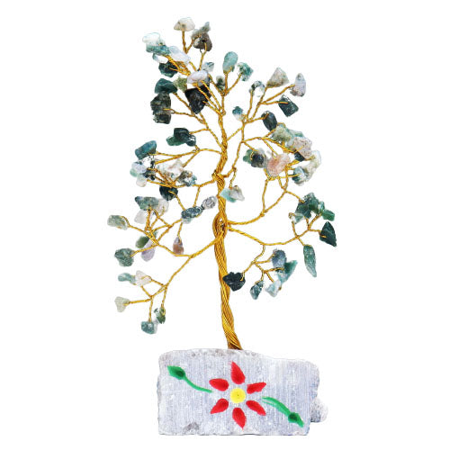 Moss Agate Gemstone Tree - 80 Stones