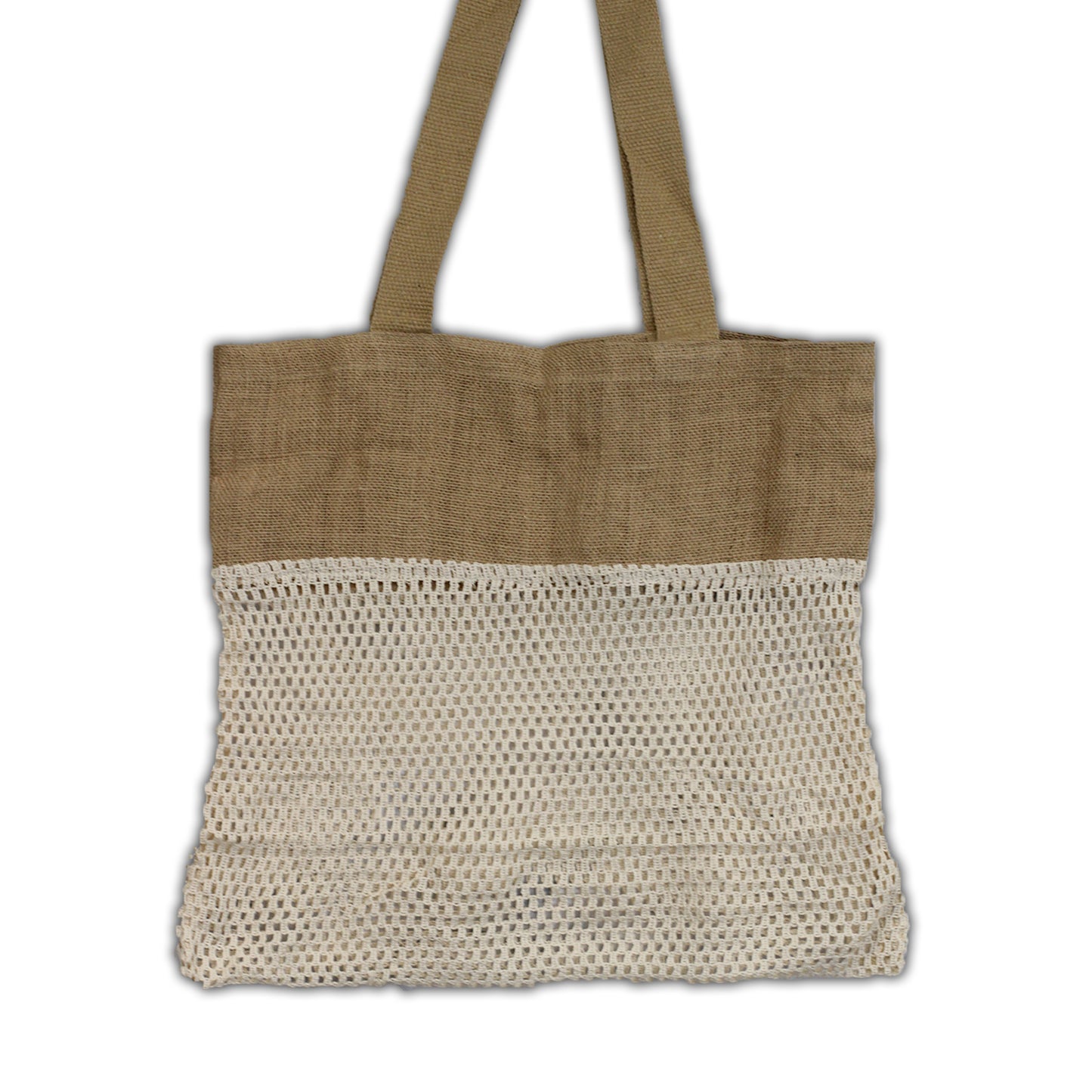 Pure Soft Jute and Cottong Mesh Bag - Natural