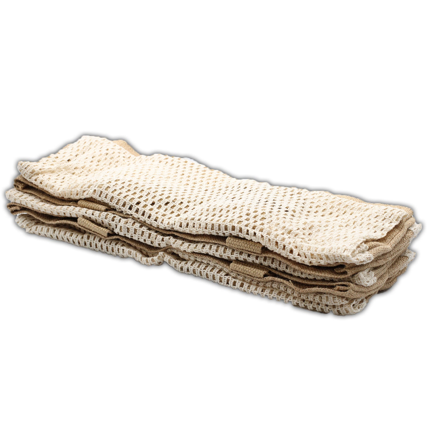 Pure Soft Jute and Cottong Mesh Bag - Natural