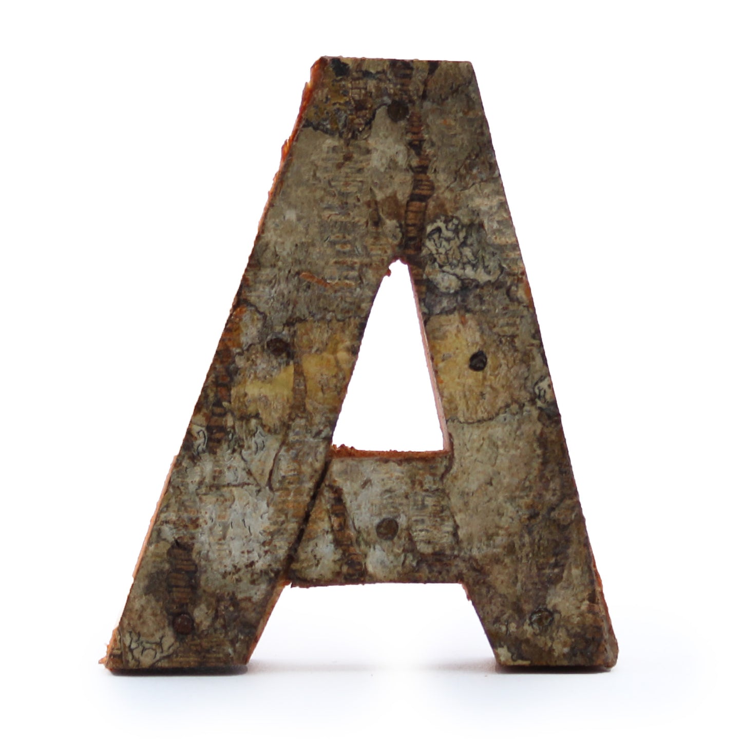 Rustic Bark Letter   - "A"  - 7cm