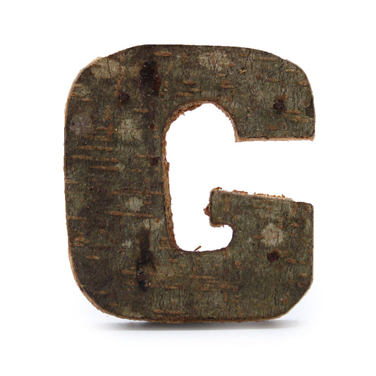 Rustic Bark Letter   - "G"  - 7cm