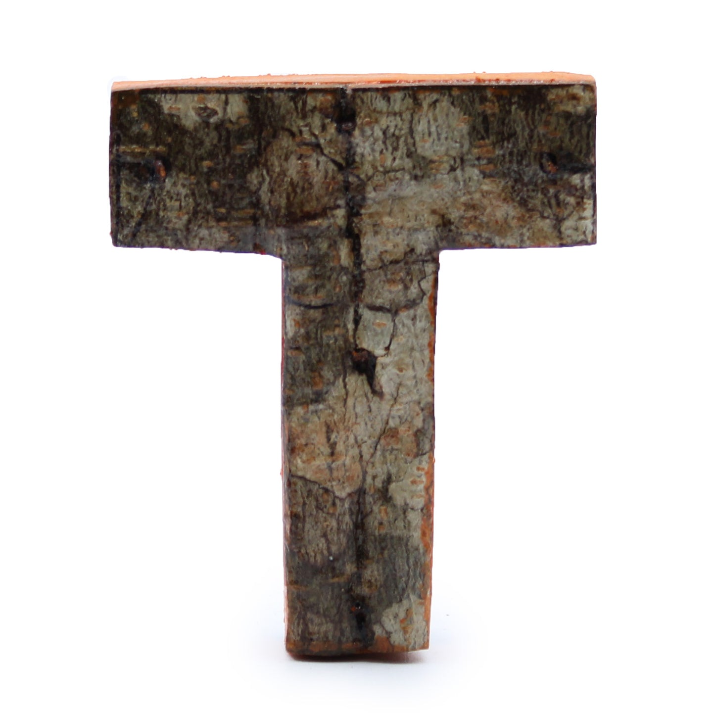 Rustic Bark Letter   - "T"  - 7cm