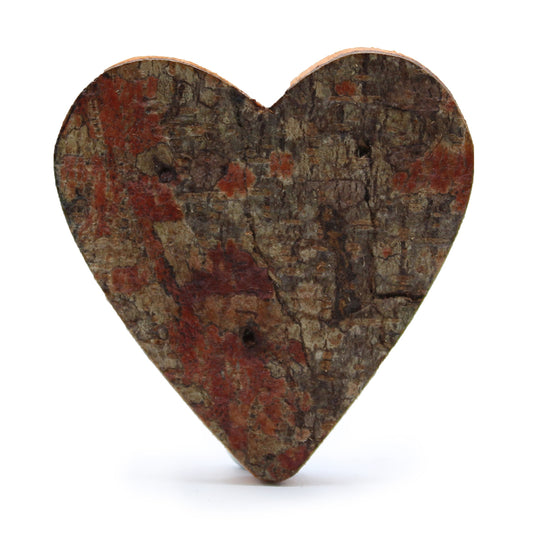 Rustic Bark Letter   - "Heart Shape"  - 7cm