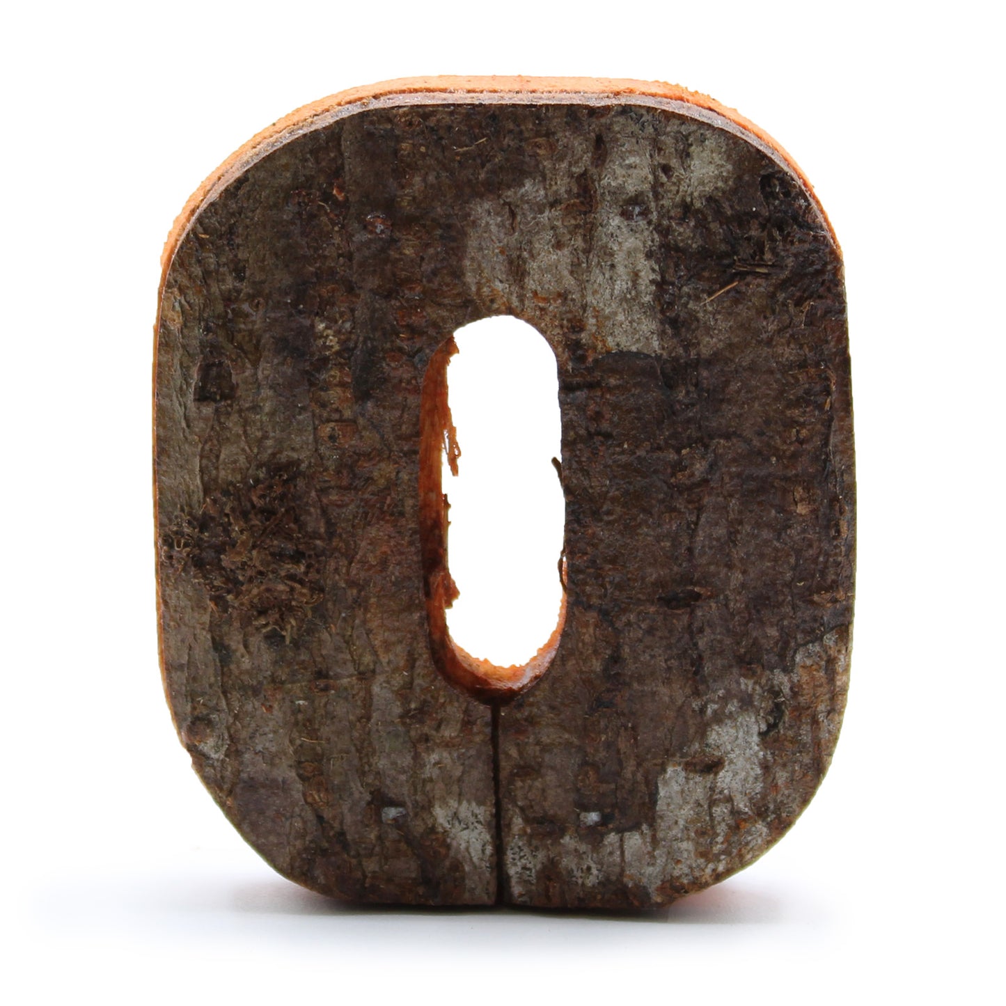 Rustic Bark Number - "0"  - 7cm