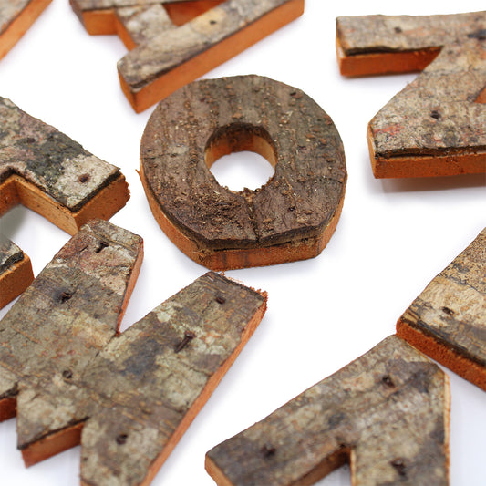 Rustic Bark Letter   - "J"  - 7cm