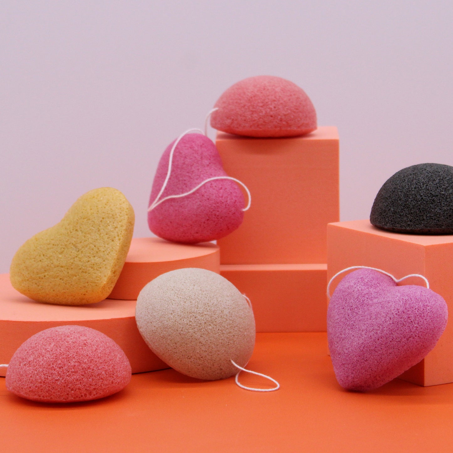 Konjac Heart Sponge - Rose