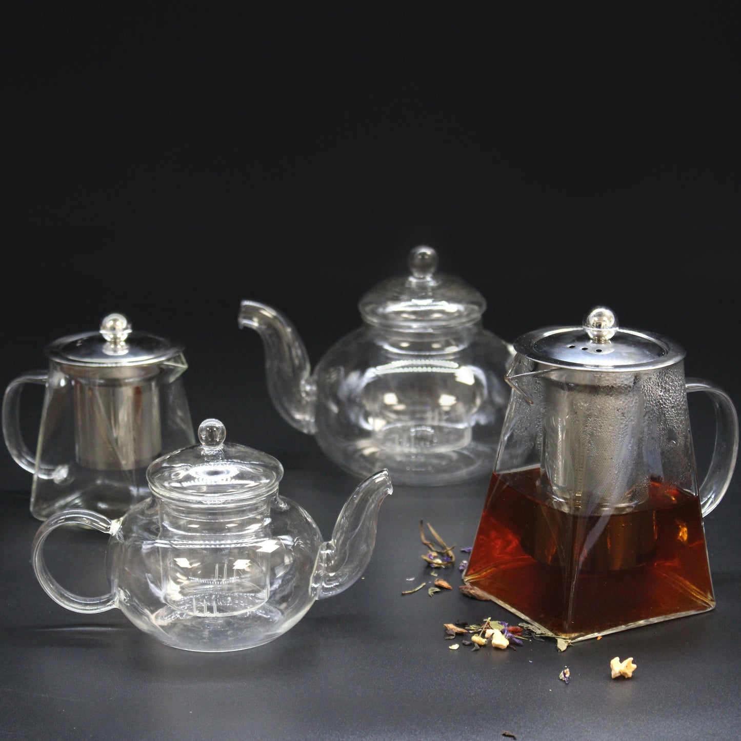 Glass Infuser Teapot - Round Pearl - 400ml