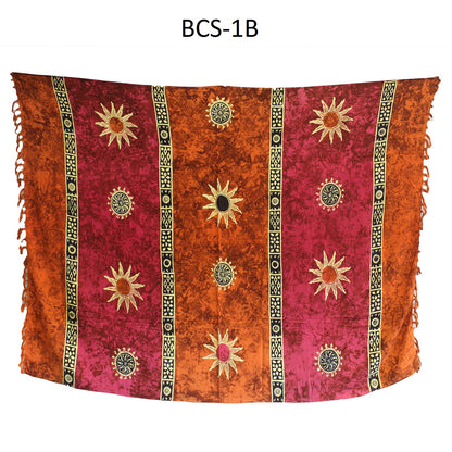 1x Bali Celtic Sarongs - Sun Symbols (4 Assorted Colours)