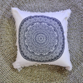 Traditional Mandala Cushion Cover - 45x45cm - black