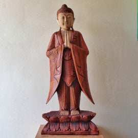 Hand Carved Buddha Statue - 100 cm Welcome