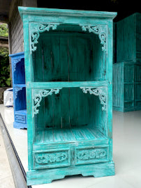 Albasia Cabinet - Turquoise wash