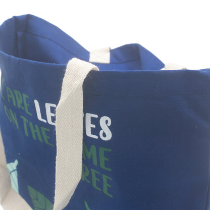 Printed Cotton Bag - We are Leaves - Blue