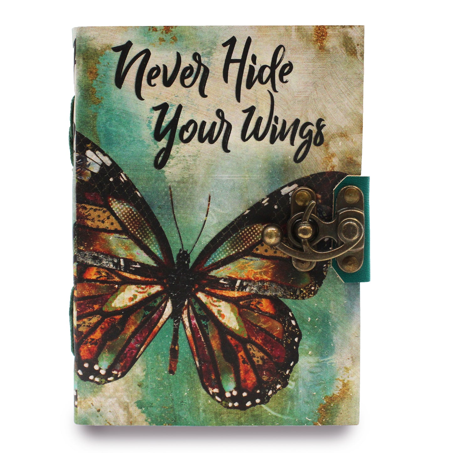 Leather "Never Hide Your Wings" Deckle-edge Notebook