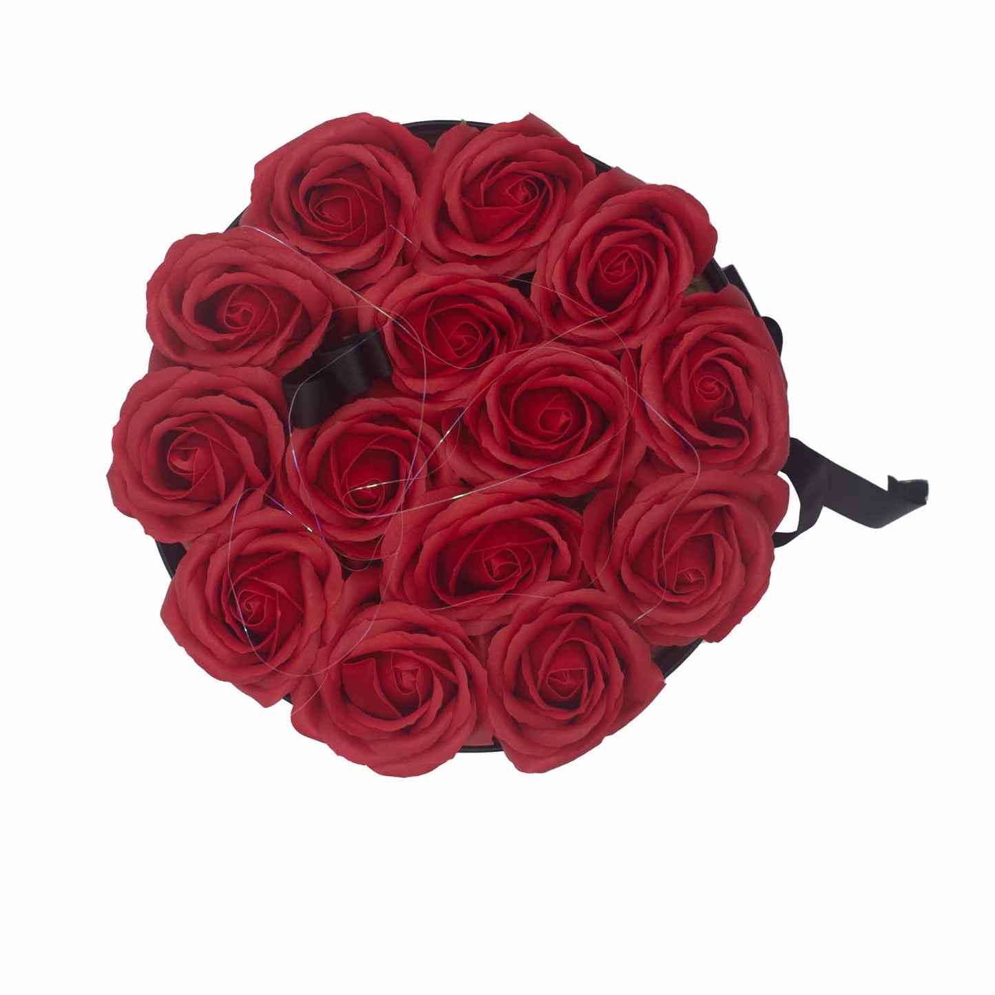 Soap Flower Gift Bouquet - 14 Red Roses - Round