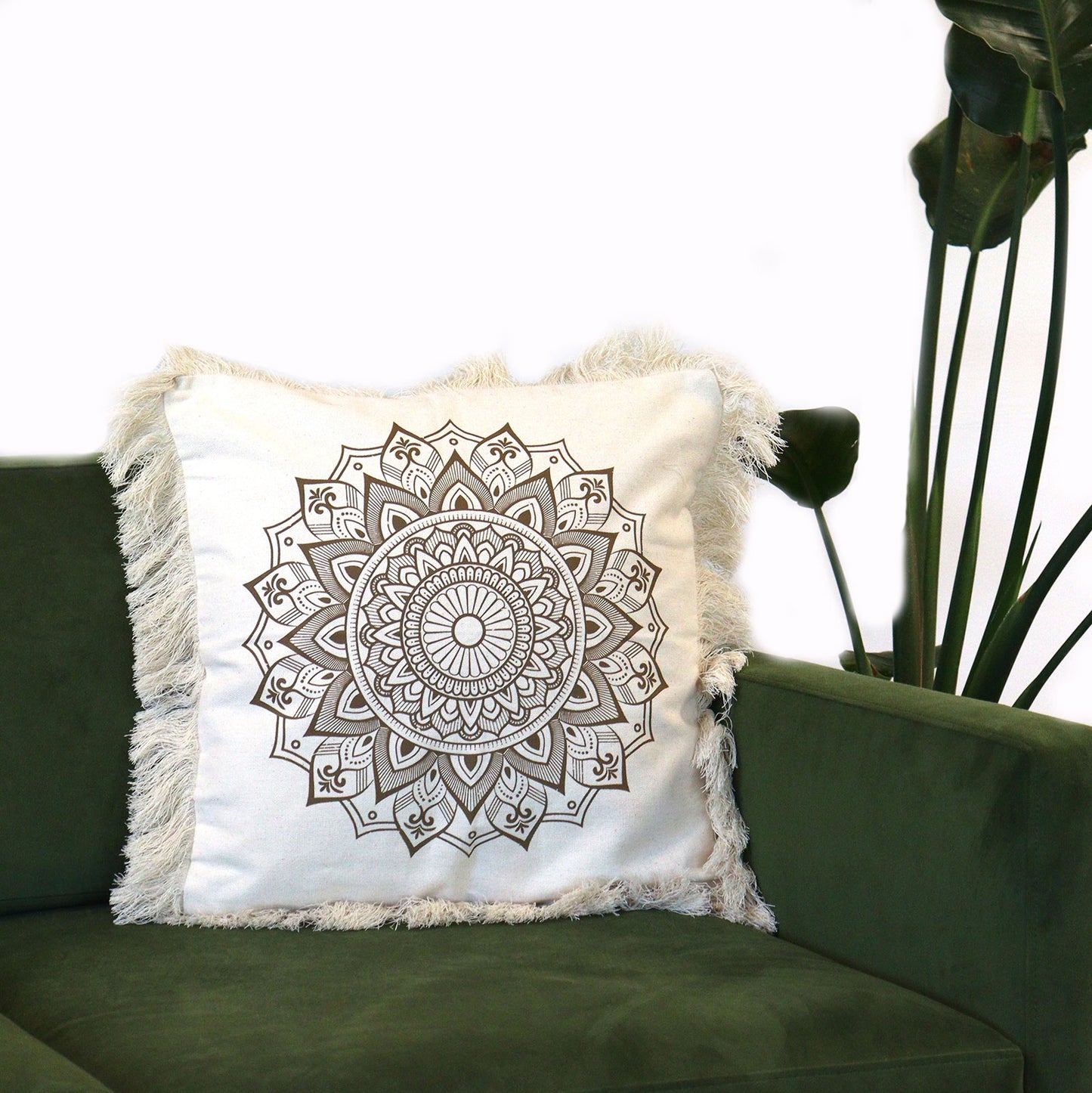 Traditional Mandala Cushion Cover - 45x45cm - black