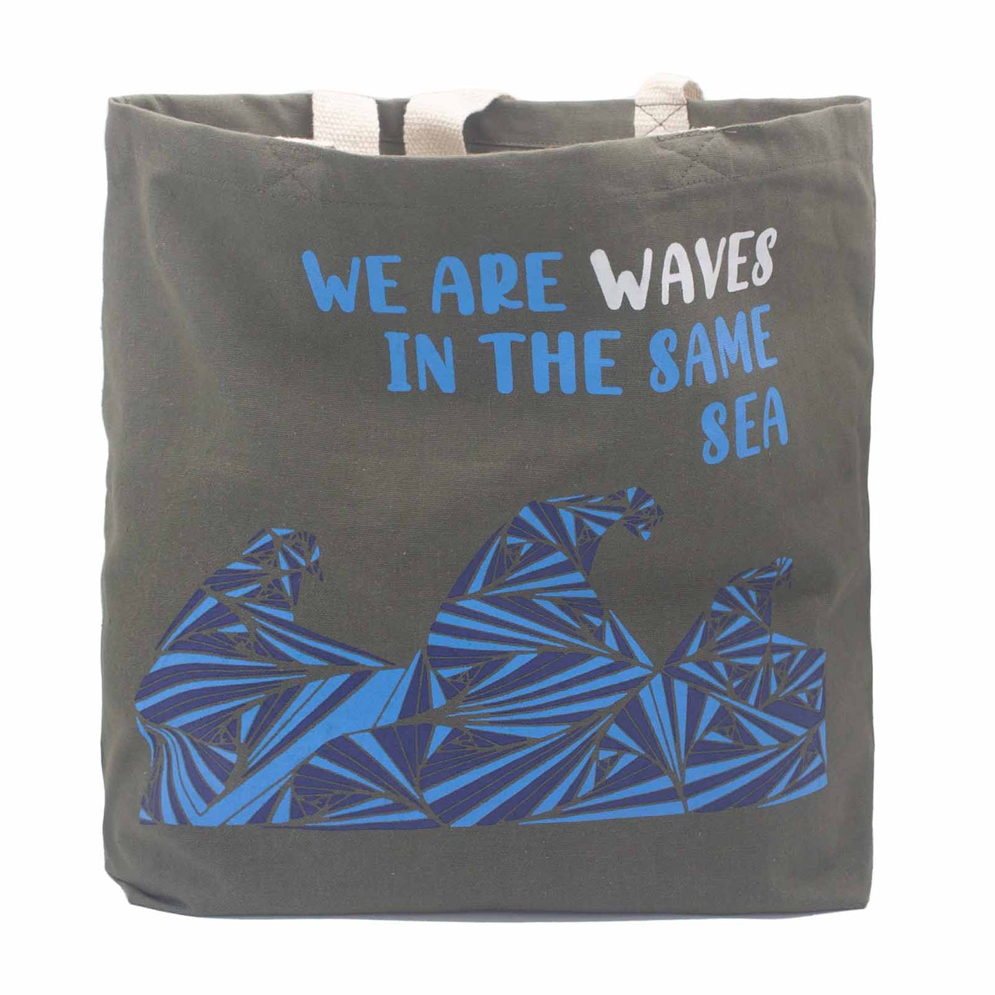 Printed Cotton Bag - We are Waves - Blue