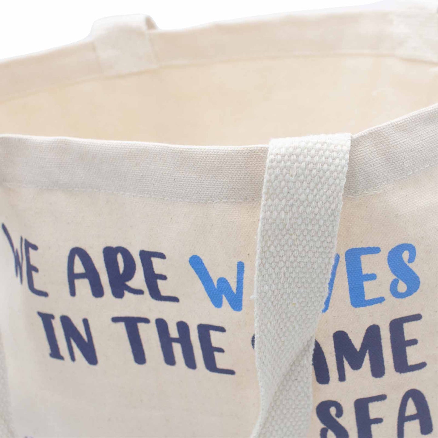 Printed Cotton Bag - We are Waves - Blue