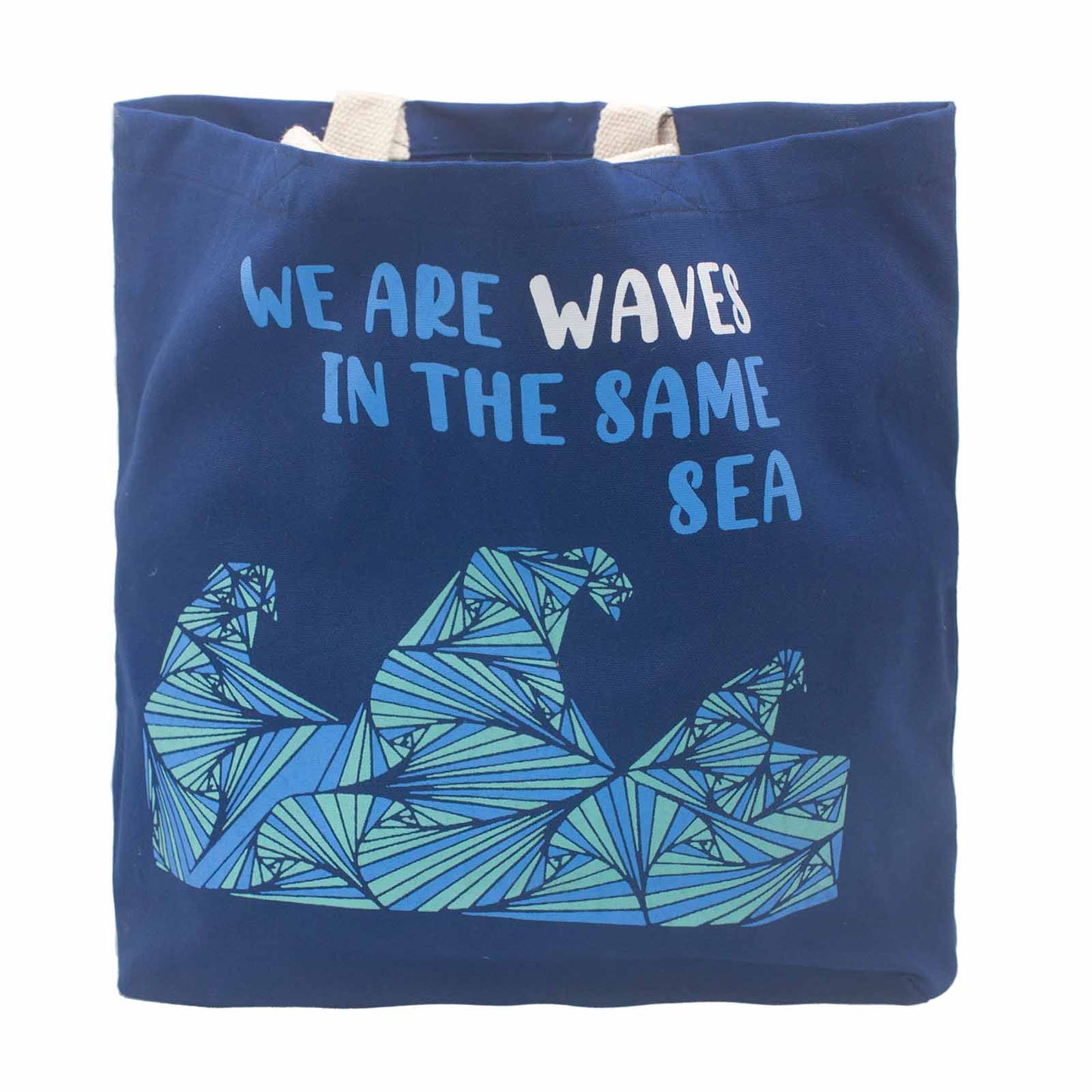 Printed Cotton Bag - We are Waves - Blue