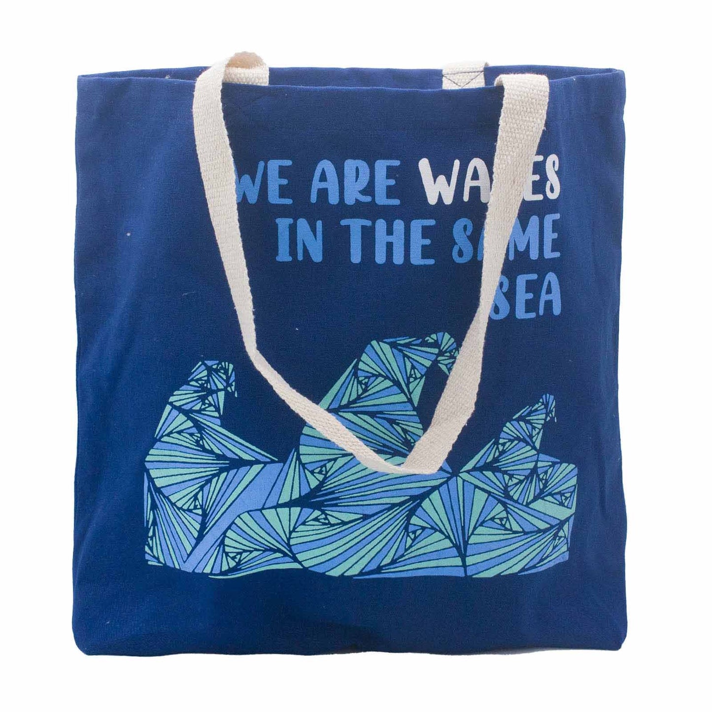 Printed Cotton Bag - We are Waves - Blue