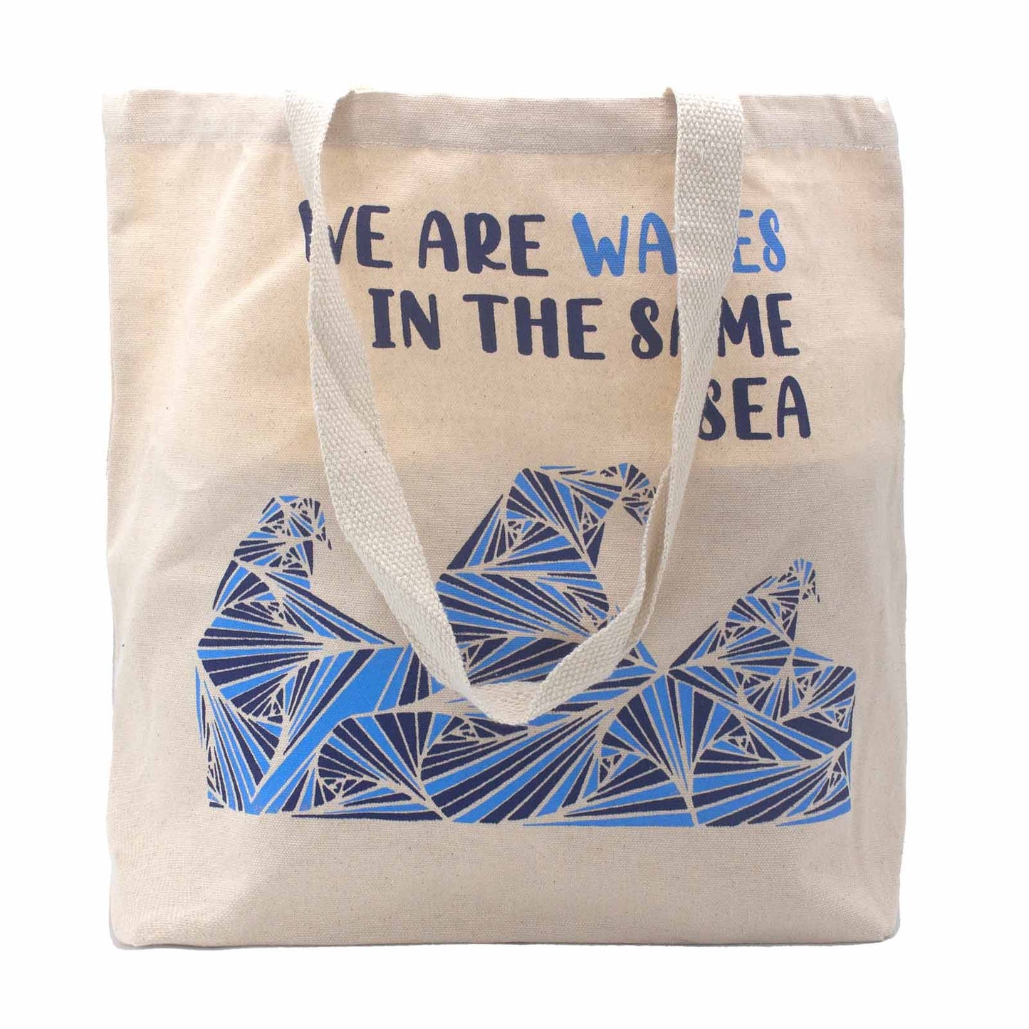 Printed Cotton Bag - We are Waves - Blue