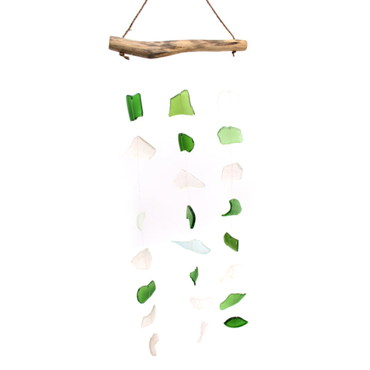 Three Drop Windchime - Green & White