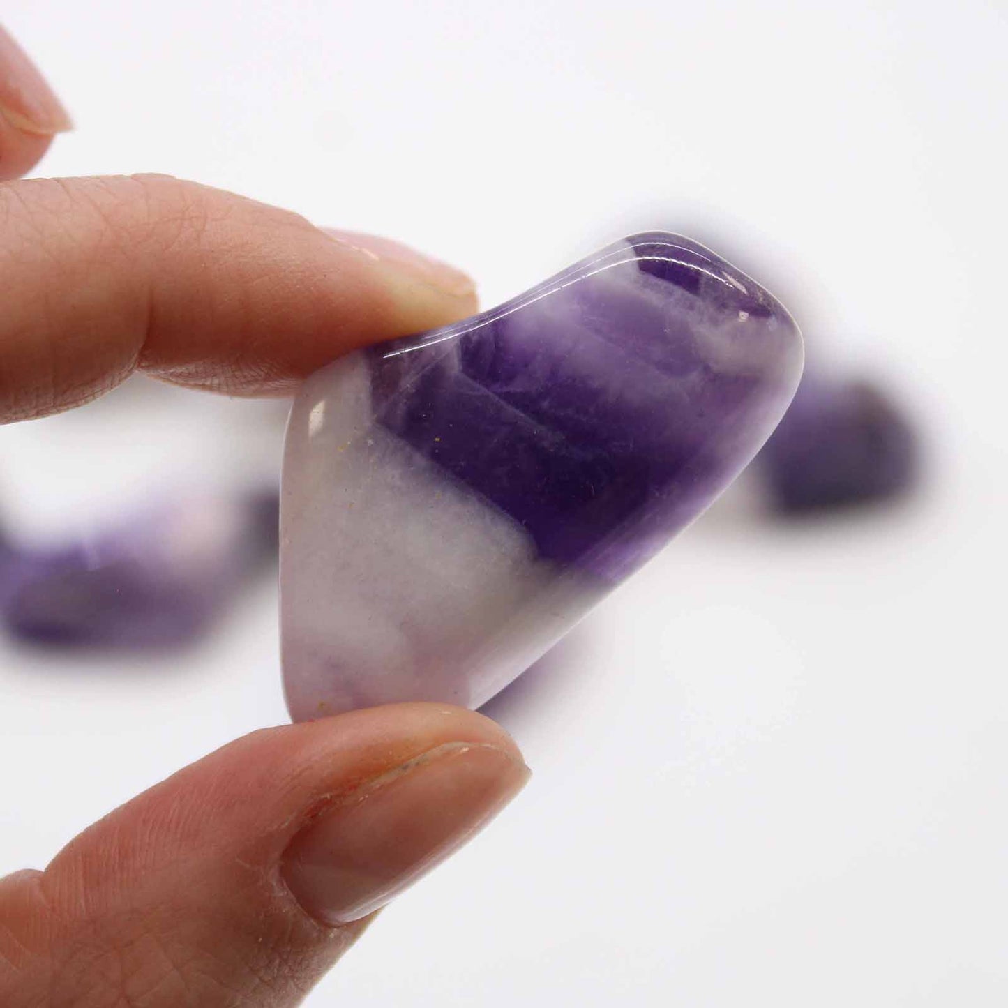 Pack of 24 Tumble Stone - Amethyst Banded L (A grade)