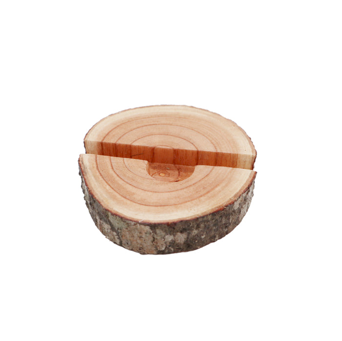 Small Log Phone Holder (full slice) - Natural