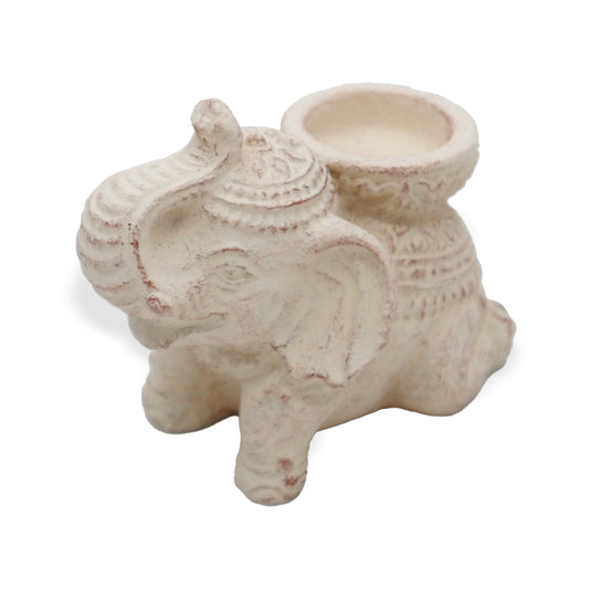 Elephant Incense & Candle Holder (cream)