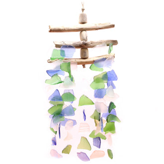 Three Stick Flexible Windchime - Green / White / Blue