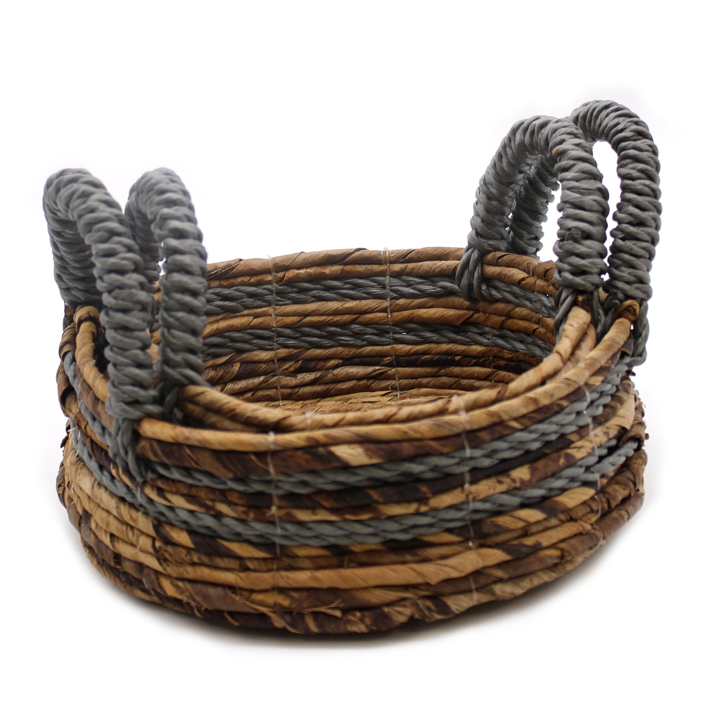 Banana Leaf & Abu-abu Raffia Basket- Set of 2